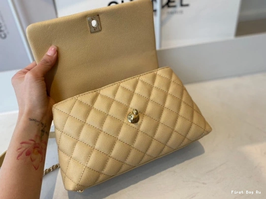 First Bag Ru CHANEL WITH HANDLE FLAP TOP BAG 0813